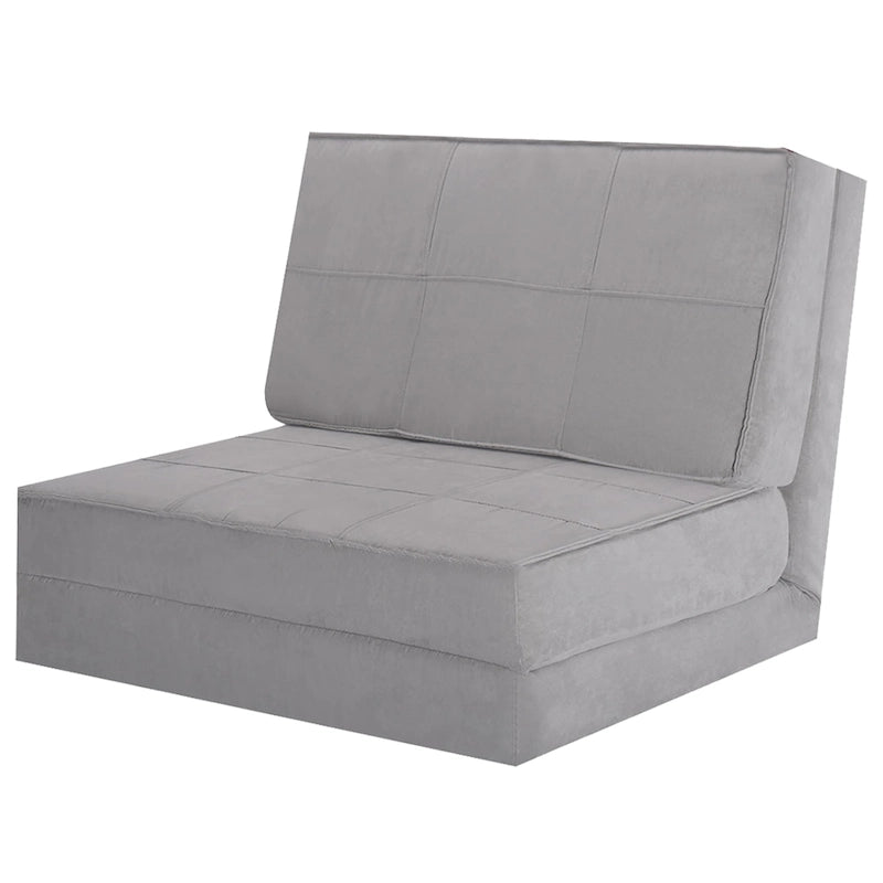 Convertible Fold-Down Sleeper Sofa Chair Lounger Bed in Grey and Black