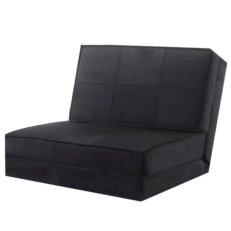 Convertible Fold-Down Sleeper Sofa Chair Lounger Bed in Grey and Black
