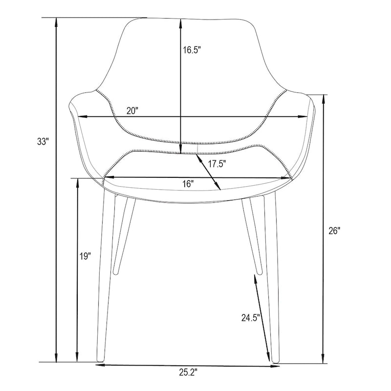 Fauteuil moderne rembourré en cuir vieilli, pieds en métal doré, marron clair