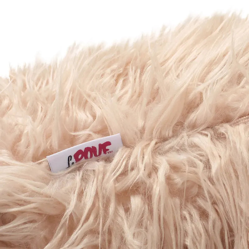 Shaggy Faux Fur Bean Bag Chair with Foam Filling and Removable Cover