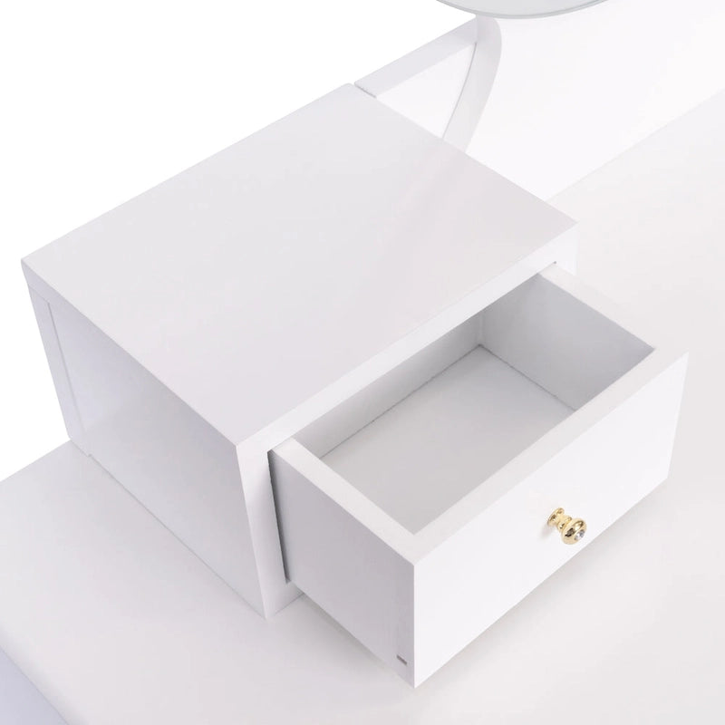 LED Lighted Makeup Vanity Table with 4 Drawers and Frameless Mirror