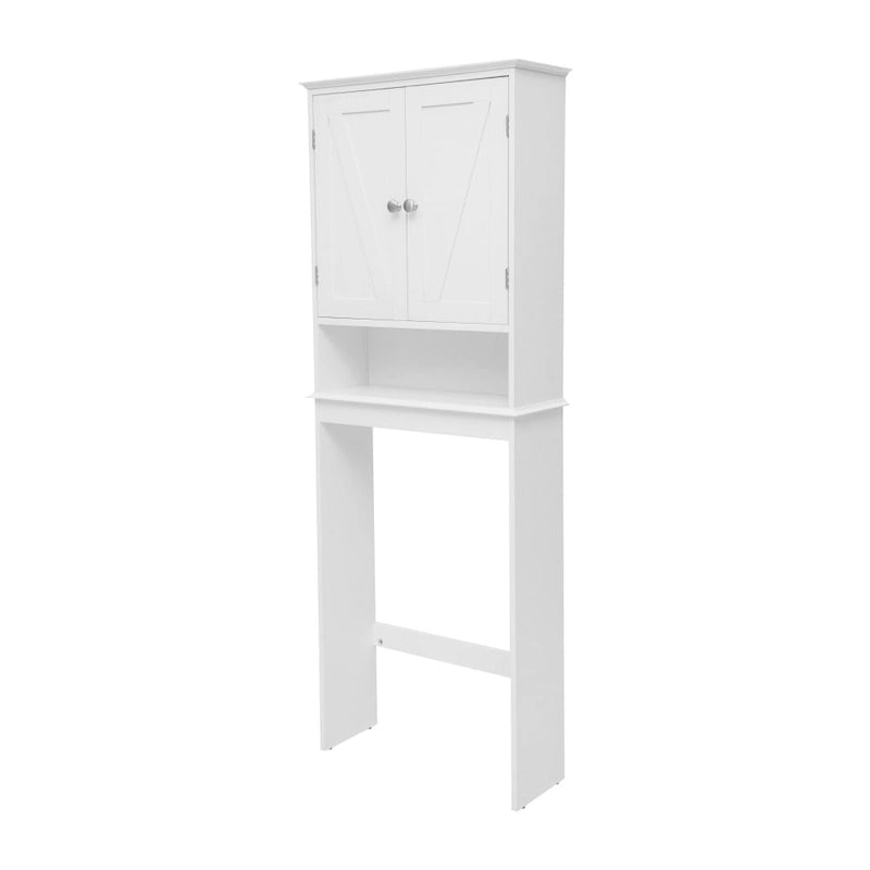 Over-the-Toilet Storage Cabinet with Adjustable Shelves and Magnetic Doors