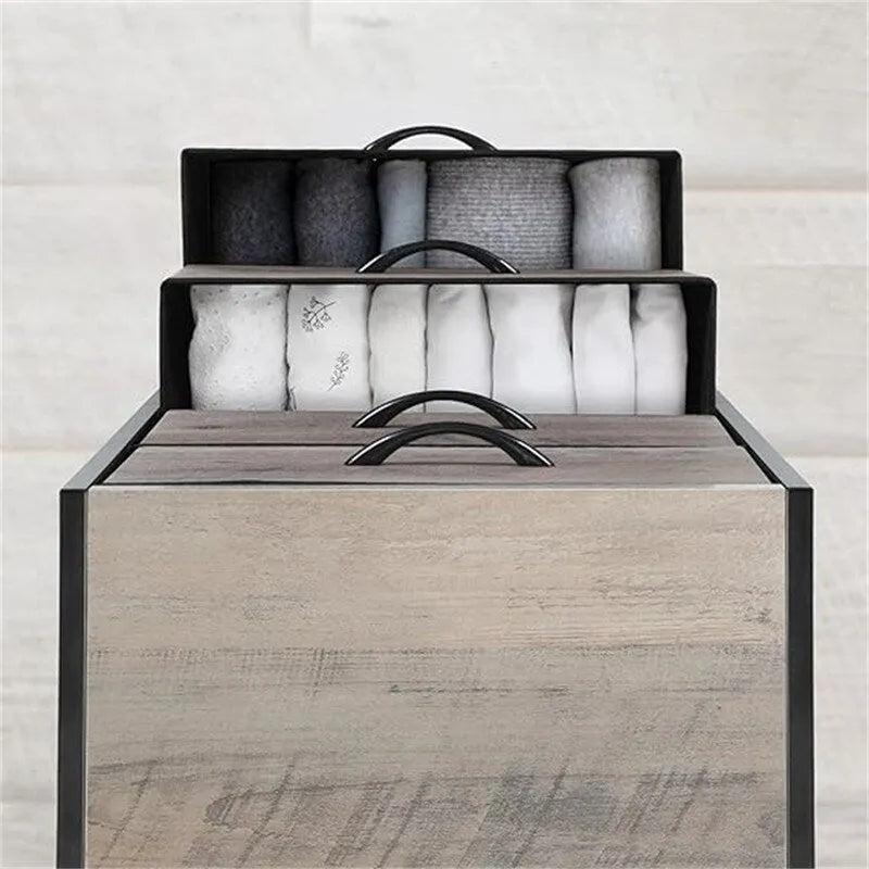 4-Drawer Fabric Storage Dresser with Steel Frame and Wooden Top