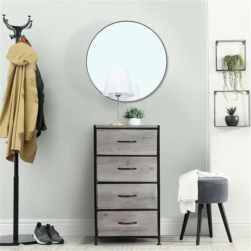 4-Drawer Fabric Storage Dresser with Steel Frame and Wooden Top