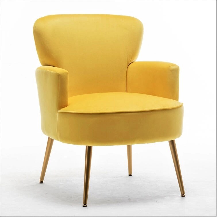 Modern Velvet Accent Chair with Gold Metal Legs, Multiple Colors