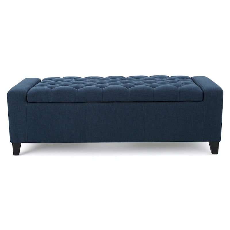 Button-Tufted Velvet Upholstered Storage Bench with Lift-Top Lid, Multi-Color