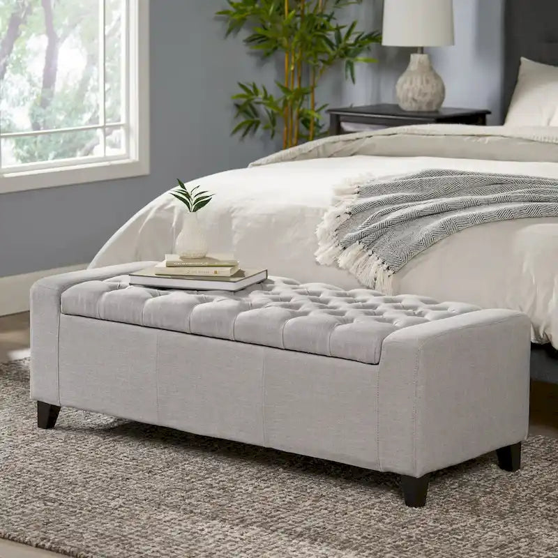 Button-Tufted Velvet Upholstered Storage Bench with Lift-Top Lid, Multi-Color