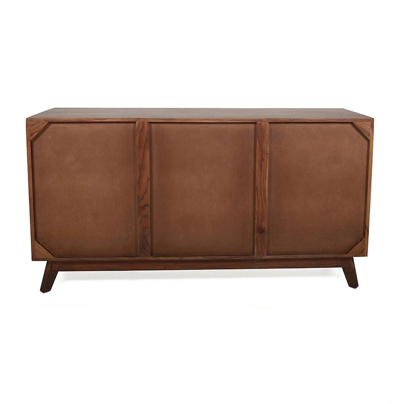 Six Drawer Acacia Wood Sideboard Natural Brown Live Edge Storage Cabinet
