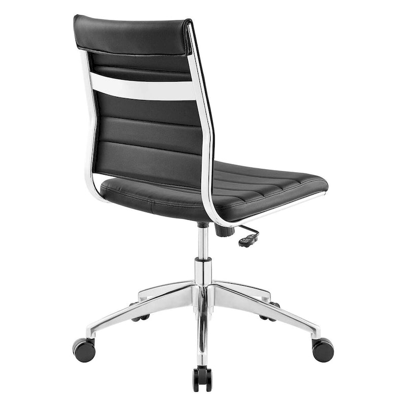 Mid-Back Adjustable Office Chair with Channel Tufted Vinyl Cushion